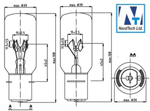 Лампа навигационная P28s 24v 40w (50 cd) фото 3
