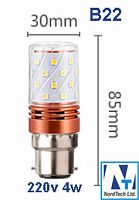 Лампа LED B22 60smd2835 5w 85-265v AC 3000K T30x74mm, замена Ц-220-25-1