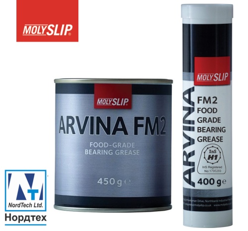 Смазка для пищевого оборудования Molyslip Arvina FM2, туба 400 гр